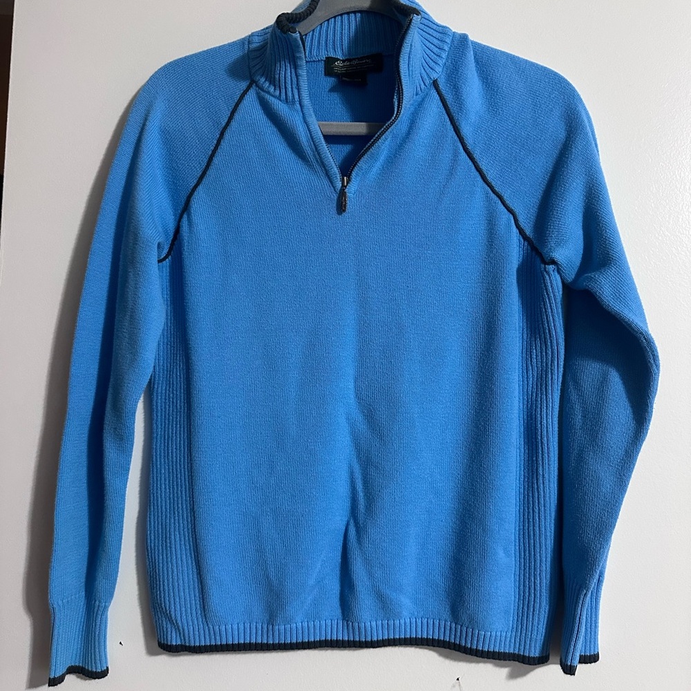 Eddie Bauer Men's Vibrant‎ Blue Zip-Up Sweater Size Small - Picture 2 of 5